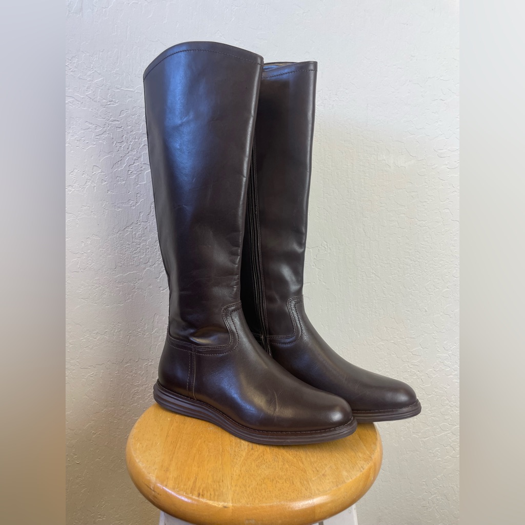 Cole Haan Zerogrand Espresso Brown Riding Boots Size 8.5